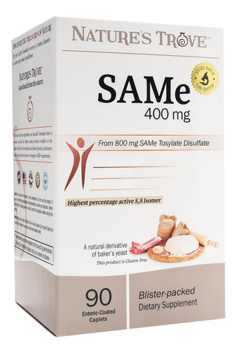 Natures Trove Sam-e 400mg 90 Cápsulas Com Revestimento Entér
