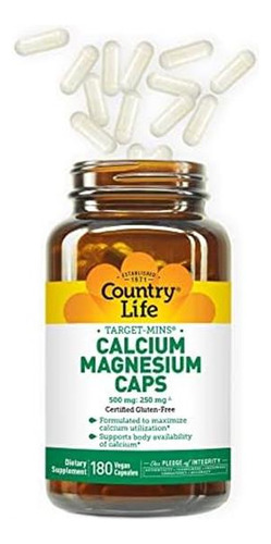 Country Life Target-mins Cálcio Magnésio Caps, 500mg: 250mg - Imagem 3
