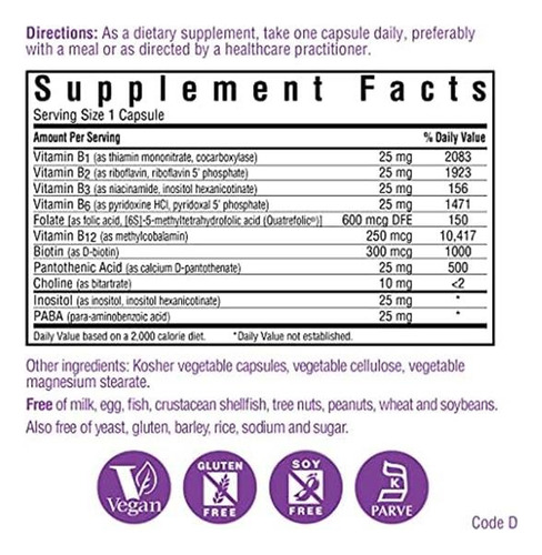 Bluebonnet Nutrition Cellular Active* Coenzima B-complex, Co - Imagem 2