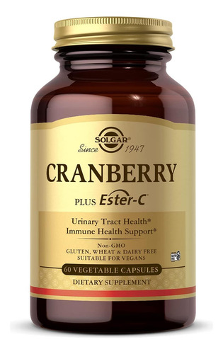 Solgar Cran Flora Probióticos Plus Ester-c, 60 Veg. Cápsulas