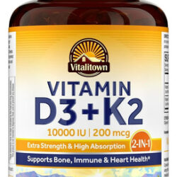 Zhphk D3 K2 Vitamina 10.000 Ui, Vitamina K2 Com Suplemento D