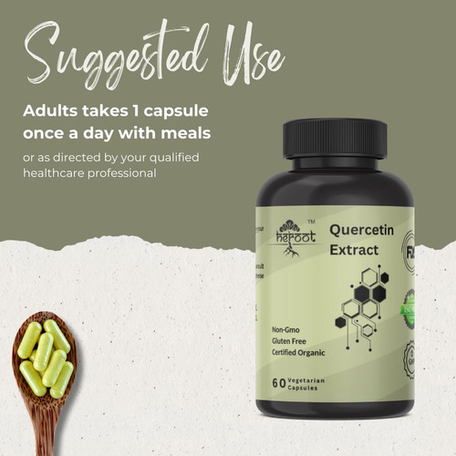 Cápsulas De Extrato De Quercetina Heroot Sem Ogm, Sem Glúten - Imagem 5