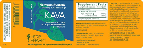 Extrato De Raiz De Kava Da Herb Pharm Para Reduzir O Estress - Imagem 2