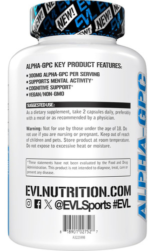 Suplemento Evolution Alpha Gpc Choline 600mg Para Memória - Imagem 3