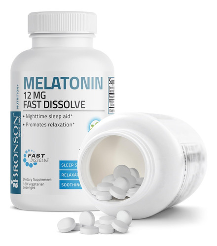 Bronson Melatonina 12mg, 180 Comprimidos Vegetarianos - Imagem 3