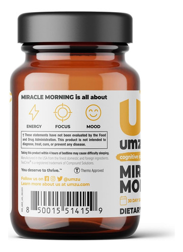 Suplemento Energético Umzu Miracle Morning Com Cafeína E Int - Imagem 6