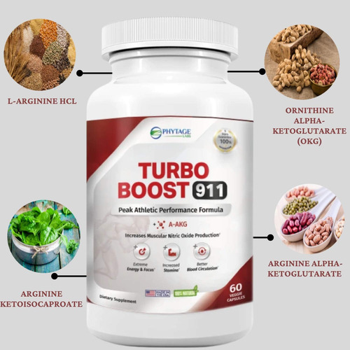 Phytage Labs Turbo Boost 911 Booster De Óxido Nítrico, Circu - Imagem 6