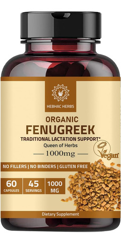 Cápsulas De Feno-grego Hebhac Herbs Para Mulheres (60 Cápsul
