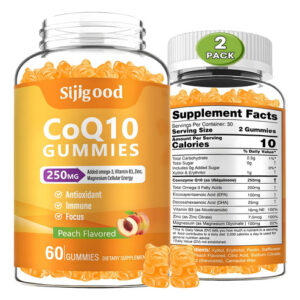 2 Pacotes De Gomas Coq10 250 Mg, Mais Ômega-3, Vitamina B3 E