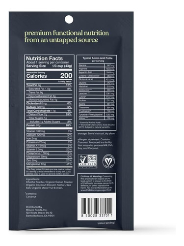 Mikuna Proteína Vegana Em Pó (cacau, 8 Porções) - Proteína D - Imagem 2