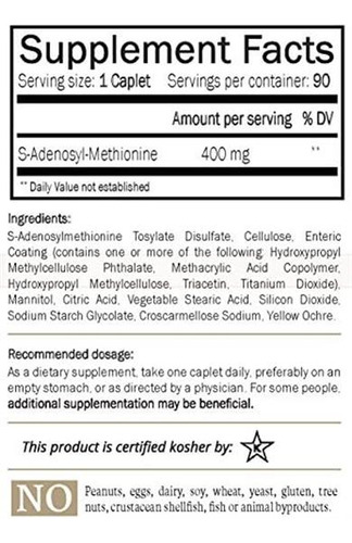 Natures Trove Sam-e 400mg 90 Cápsulas Com Revestimento Entér - Imagem 2