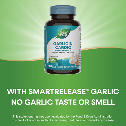 Natures Way Garlicin Cardio, Premium Herbal, Suporta Circula - Imagem 4