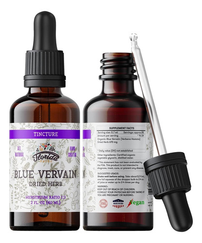 Extrato Orgânico De Erva De Verbena Azul - Erva De Verbena A
