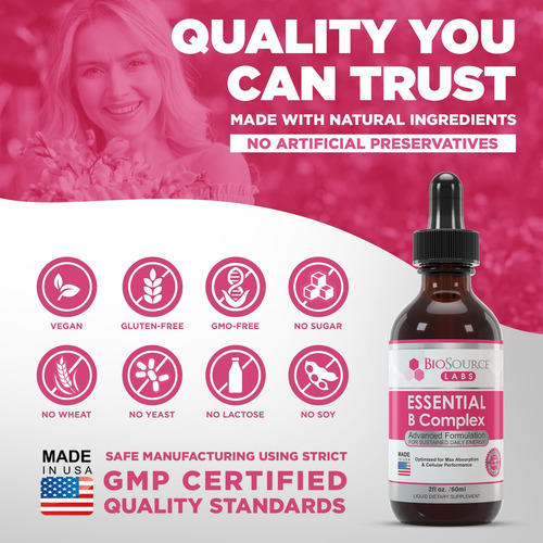 Biosource Labs Complexo B Essencial - Gotas Líquidas Subling - Imagem 3