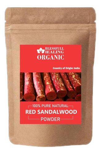 Pó De Sândalo Vermelho Orgânico De Cura Abençoada 100% Puro