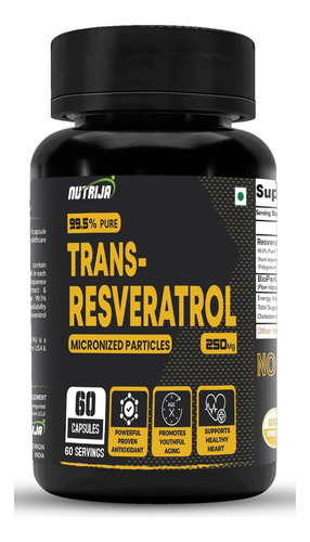 Cápsulas De Resveratrol De Nutrija Trans 250mg - 99,5% De Su