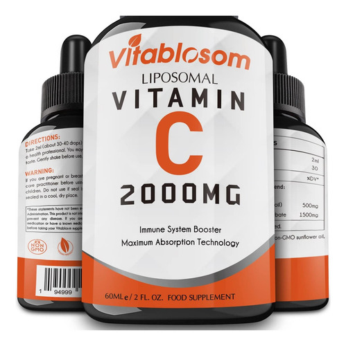 Vitamina C Lipossomal 2.000 Mg Líquida Para Adultos, Vit C D