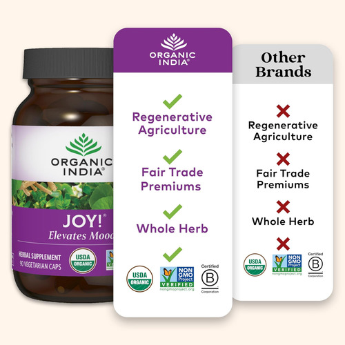 Organic Índia Joy Suplemento Herbal - Suporte Imunológico, P - Imagem 4