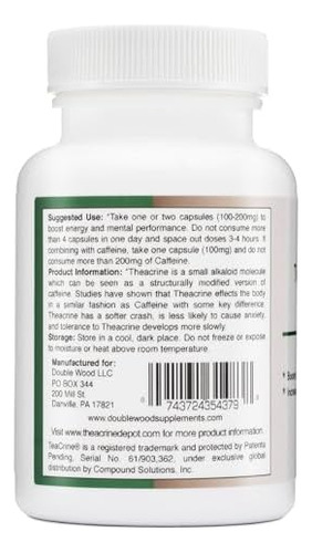 Theacrine (teacrine) 100 Mg, 60 Cápsulas - Suplemento De Ene - Imagem 4