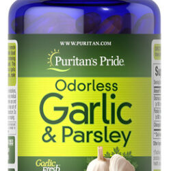 Alho E Salsa Inodoros Da Puritan's Pride Para A Saúde