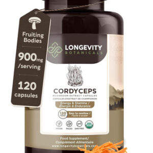 Cápsulas De Cogumelo Cordyceps Orgânico Longevity Botanicals