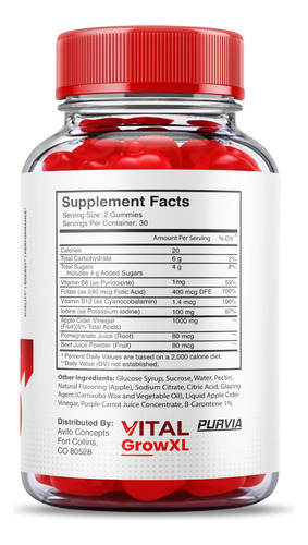 (3 Pacote) Vital Grow Xl Gummies - Fórmula Oficial - Fórmula - Imagem 3