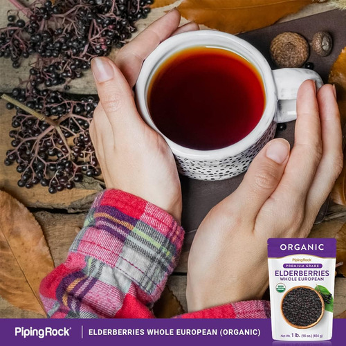 Piping Rock Sabugueiro Seco Orgânico | Suplemento A Granel D - Imagem 6