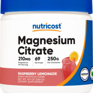 Citrato De Magnésio Em Pó Nutricost Limonada De Framboesa 25