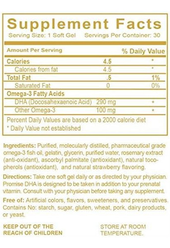 Promise Prenatal Dha - Omega-3 Dha De Grau Farmacêutico (for - Imagem 4
