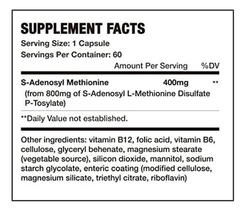 Suplemento 7c Sam E 400 Mg (s-adenosilmetionina), Vitamina B - Imagem 2