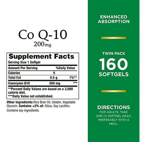 Nature's Bounty Coqmg Softgels, Suporte Para Saúde Do Coraç - Imagem 2