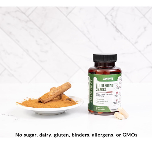 Suplemento Dietético Druvita Blood Sugar Smarts 60 Cápsulas - Imagem 4