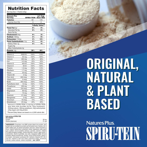 Naturesplus Spiru -tein Protein Powder Feal - Morango - 8 Pa - Imagem 4