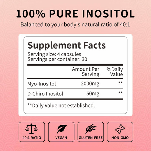 Suplemento Runica Inositol - Myo-inositol E D-chiro Inositol - Imagem 3