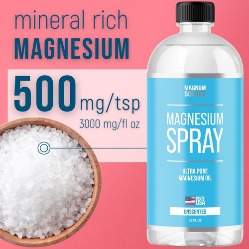 Spray De Magnésio - Big 32 Oz De Grau Usp Pure Magnesium Oil - Imagem 4