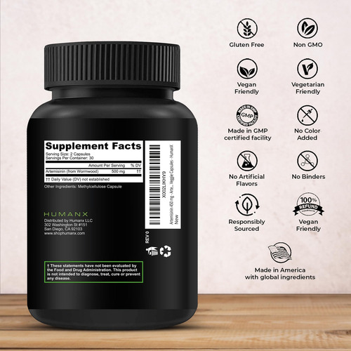 Humanx Artemisinina 500 Mg - Suporta Envelhecimento Saudável - Imagem 2