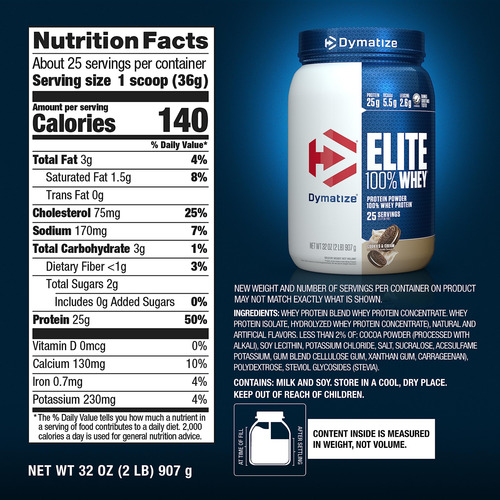 Proteína De Soro De Leite Em Pó Dymatize Elite 100% Biscoito - Imagem 5