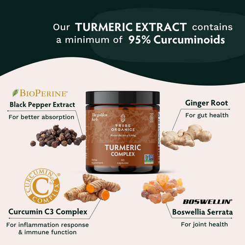 Complexo De Curcumina C3 De Cúrcuma Com Bioperine 1050mg - S - Imagem 4