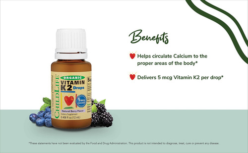 Vitamina K2 Drops Childlife Essentials Organic, Pacote De 7 - Imagem 2