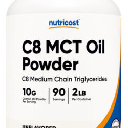 Óleo Em Pó Nutricost C8 Mct 2lbs (32 Onças) - 95% Óleo Em Pó
