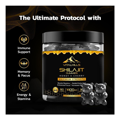 Himalaia Shilajit Gummies For Men & Women Honey & Cherry Com - Imagem 6