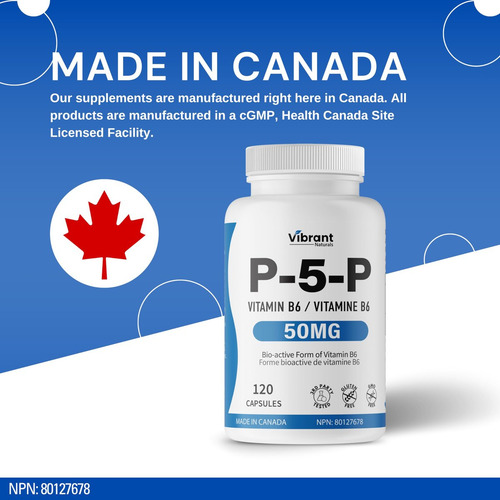 Suplemento Vibrant Naturals P5p B6 50mg - 120 Cápsulas - Imagem 2