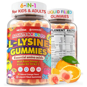 L-lisina Gummies Com Algas Ômega 3, Vitamina B2, D3, K2, C E