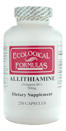 Fórmulas Ecológicas Alitiamina Vitamina B1, 50 Mg, 250 Cápsu