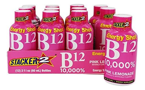 Stacker 2 Pink Lemonade B12 Energy Shot, 2 Onças (pacote Com - Imagem 2