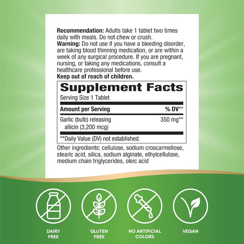 Natures Way Garlicin Cardio, Premium Herbal, Suporta Circula - Imagem 5