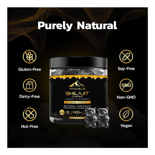 Himalaia Shilajit Gummies For Men & Women Honey & Cherry Com - Imagem 2