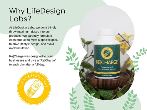 Lifedesign Labs Re|charge (60 Contagens) - O Suplemento De F - Imagem 4