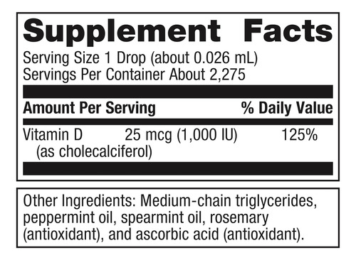 Metagenics D3 Liquid - 2 Fl Oz - Vitamina D3 Líquida - Saúde - Imagem 2