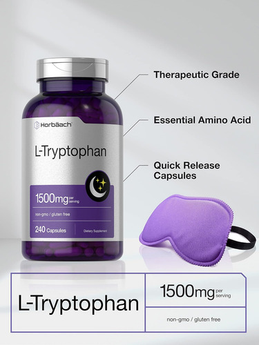 Horbäach L Triptofano 1500mg Cápsulas | Contagem 240 | Fórmu - Imagem 2
